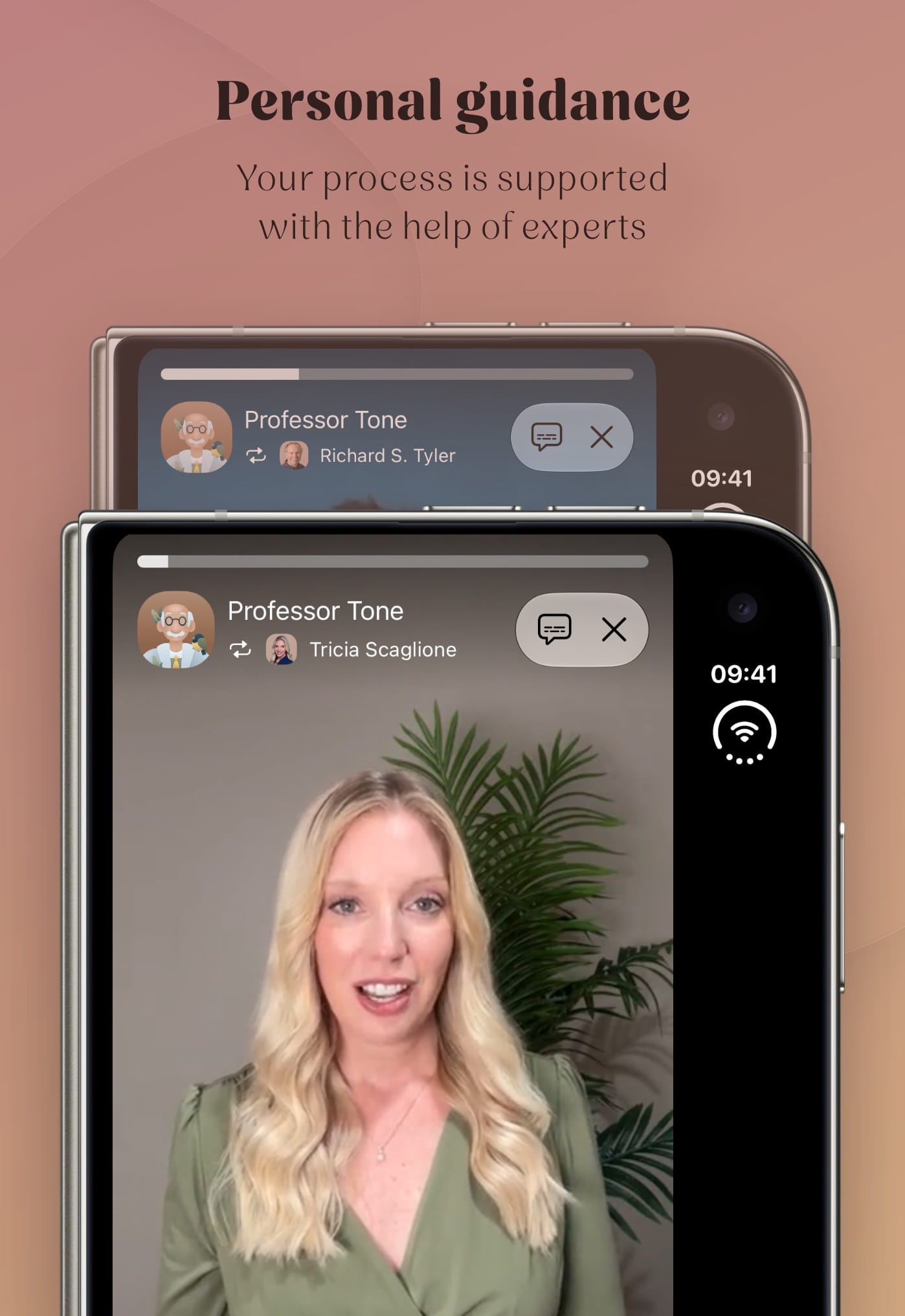 A video from an expert inside the app, under the title Personal guidance.